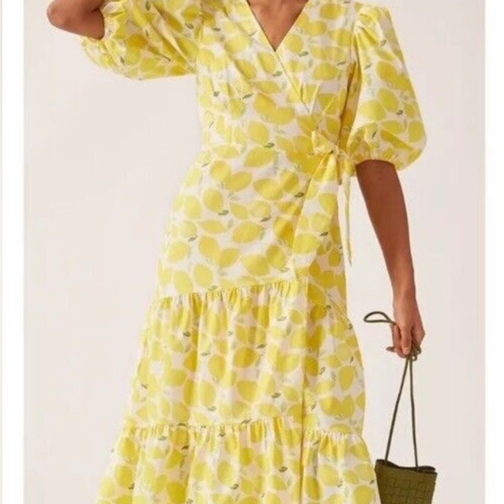 Hutch Yellow Lemon Print Long Sleeve Dress - Picture 3 of 4